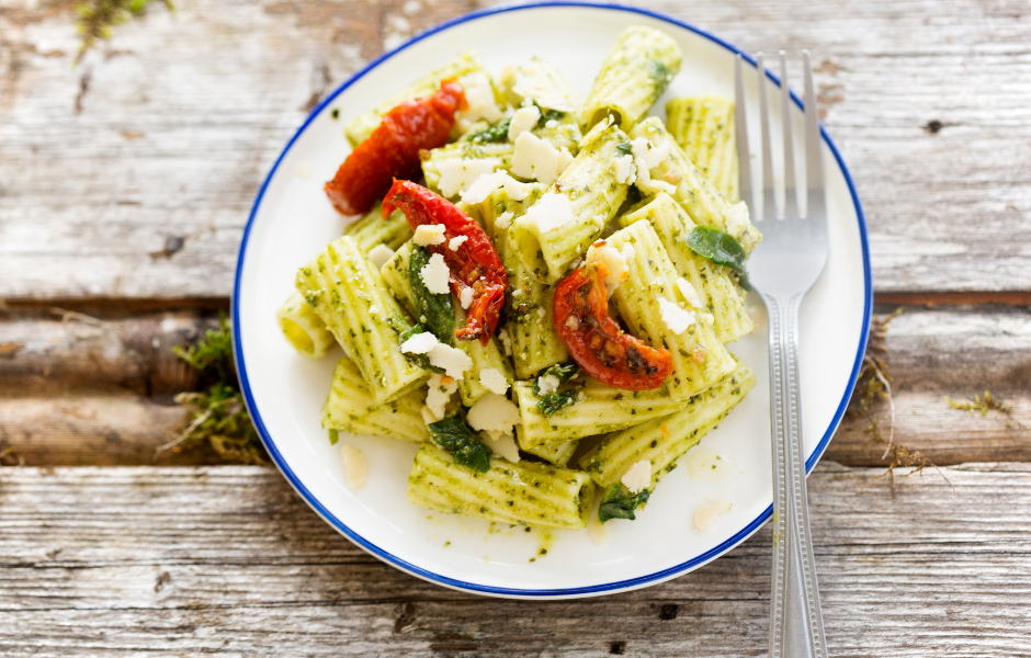Salade de pâtes au pesto vert